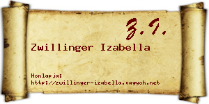Zwillinger Izabella névjegykártya